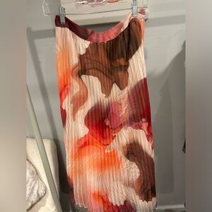 Multi-colored midi skirt